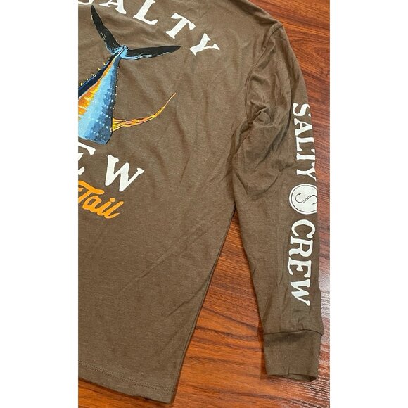 SALTY CREW L/S BROWN TEE SZ LARGE - Picture 5 of 6